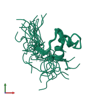 PDB entry 2cq7 coloured by chain, ensemble of 20 models, front view.