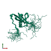 PDB entry 2cr5 coloured by chain, ensemble of 20 models, front view.