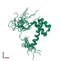 PDB entry 2cra coloured by chain, ensemble of 20 models, front view.