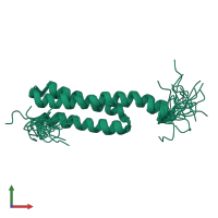 PDB entry 2crb coloured by chain, ensemble of 20 models, front view.