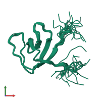 PDB entry 2cre coloured by chain, ensemble of 20 models, front view.