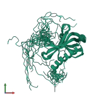 PDB entry 2crf coloured by chain, ensemble of 20 models, front view.