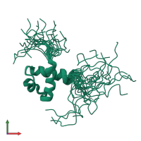 PDB entry 2crg coloured by chain, ensemble of 20 models, front view.