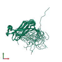 PDB entry 2cri coloured by chain, ensemble of 20 models, front view.