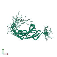 PDB entry 2crm coloured by chain, ensemble of 20 models, front view.