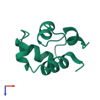 PDB entry 2cro coloured by chain, top view.