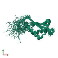 PDB entry 2crq coloured by chain, ensemble of 20 models, front view.