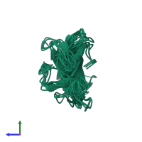 PDB entry 2crs coloured by chain, ensemble of 13 models, side view.