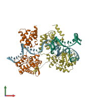 PDB entry 2crx coloured by chain, front view.