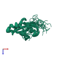 PDB entry 2cs4 coloured by chain, ensemble of 20 models, top view.