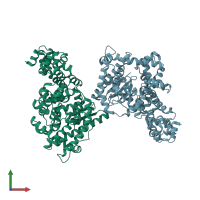 PDB entry 2csd coloured by chain, front view.