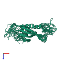 PDB entry 2csk coloured by chain, ensemble of 20 models, top view.