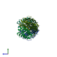 PDB entry 2csl coloured by chain, side view.