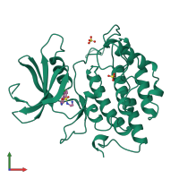 PDB entry 2csn coloured by chain, front view.