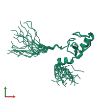 PDB entry 2csy coloured by chain, ensemble of 20 models, front view.