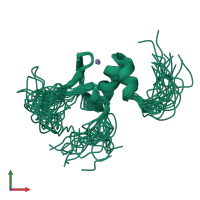 PDB entry 2ct5 coloured by chain, ensemble of 20 models, front view.