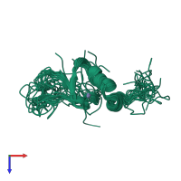 PDB entry 2ct5 coloured by chain, ensemble of 20 models, top view.