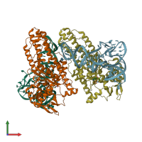 PDB entry 2ct8 coloured by chain, front view.