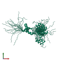 PDB entry 2ctd coloured by chain, ensemble of 20 models, front view.