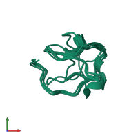 PDB entry 2cti coloured by chain, ensemble of 5 models, front view.