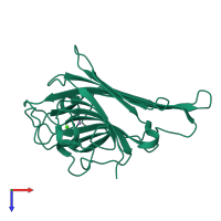 PDB entry 2ctv coloured by chain, top view.