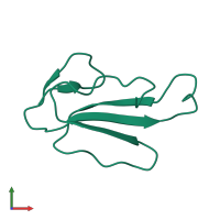 PDB entry 2ctx coloured by chain, front view.