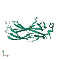 PDB entry 2cu9 coloured by chain, front view.