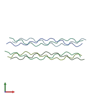 PDB entry 2cuo coloured by chain, front view.