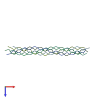 PDB entry 2cuo coloured by chain, top view.