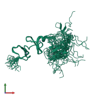 PDB entry 2cup coloured by chain, ensemble of 20 models, front view.