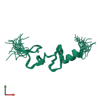 PDB entry 2cur coloured by chain, ensemble of 20 models, front view.