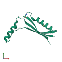 PDB entry 2cuw coloured by chain, front view.