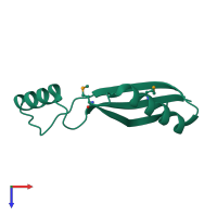 PDB entry 2cuw coloured by chain, top view.
