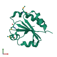 PDB entry 2cvk coloured by chain, front view.