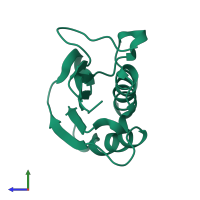 PDB entry 2cwj coloured by chain, side view.