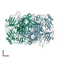 PDB entry 2cwv coloured by chain, front view.