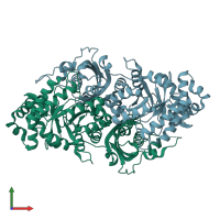 PDB entry 2cwx coloured by chain, front view.