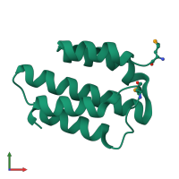 PDB entry 2cwy coloured by chain, front view.