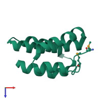 PDB entry 2cwy coloured by chain, top view.