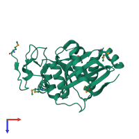 PDB entry 2cxa coloured by chain, top view.