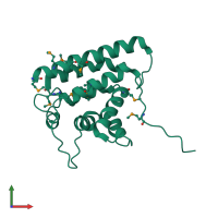 PDB entry 2cxf coloured by chain, front view.