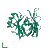 PDB entry 2cxh coloured by chain, front view.
