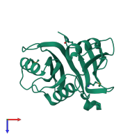 PDB entry 2cxh coloured by chain, top view.