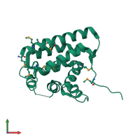 PDB entry 2cxl coloured by chain, front view.