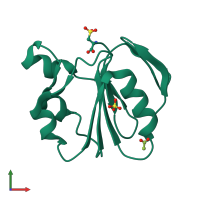 PDB entry 2cyj coloured by chain, front view.