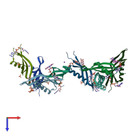 PDB entry 2cz8 coloured by chain, top view.