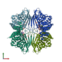 PDB entry 2czc coloured by chain, front view.