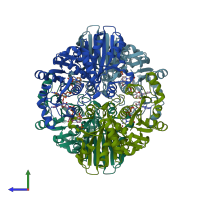 PDB entry 2czc coloured by chain, side view.