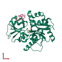 PDB entry 2czl coloured by chain, front view.