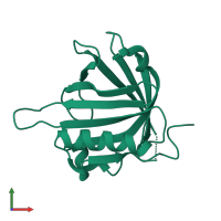 PDB entry 2czt coloured by chain, front view.